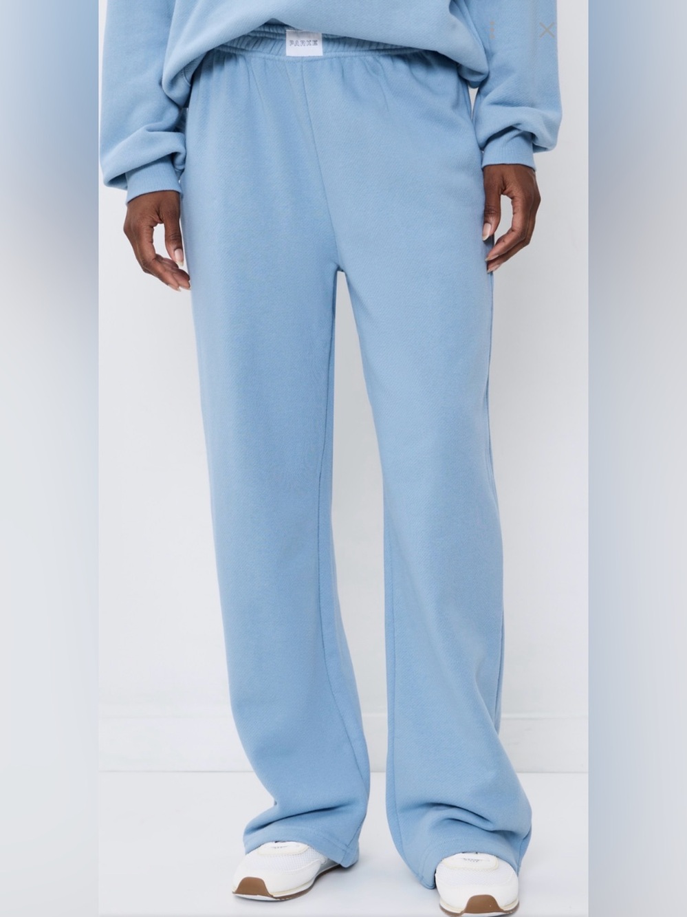 Parke High Rise Boxer Light Blue Wide Leg Lounge Pants - Picture 2 of 8
